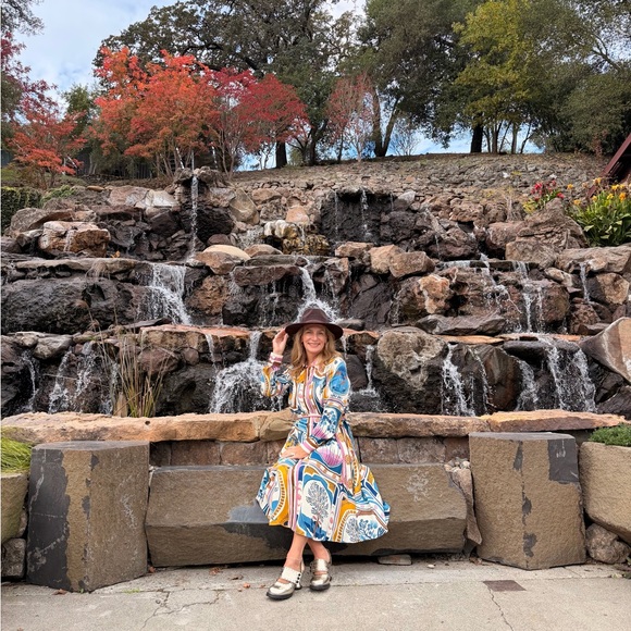 FARM Rio Cerrado Stamps Midi Shirt Dress. Size S. - Picture 6 of 7